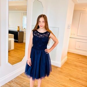 New Party Dress With Tag Size 10 MoriLee Brand Dark Blue Colour